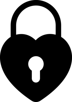 Heart Shaped Padlock Simple Line Art Svg, Free Vectors File